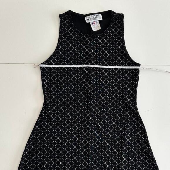 vintage Le Belle black metallic sparkle sleeveless mini dress - Picture 5 of 11